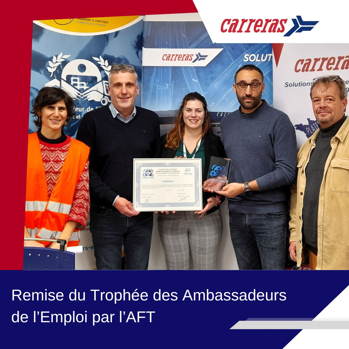 Remise de Charte Ambassadeur de l'Emploi à Carreras