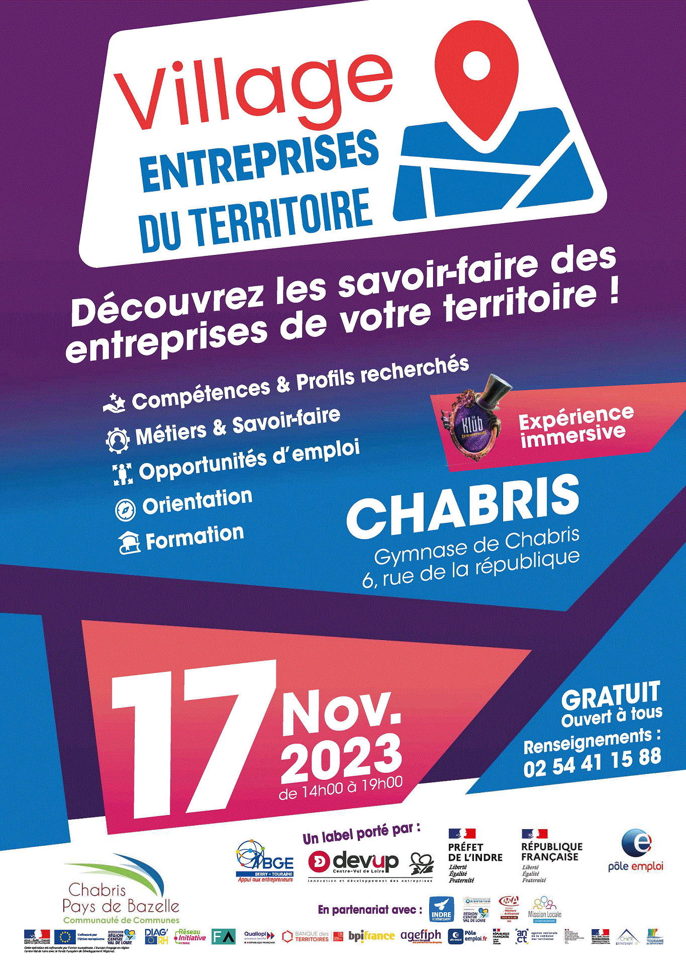 affiche village entreprises chabris