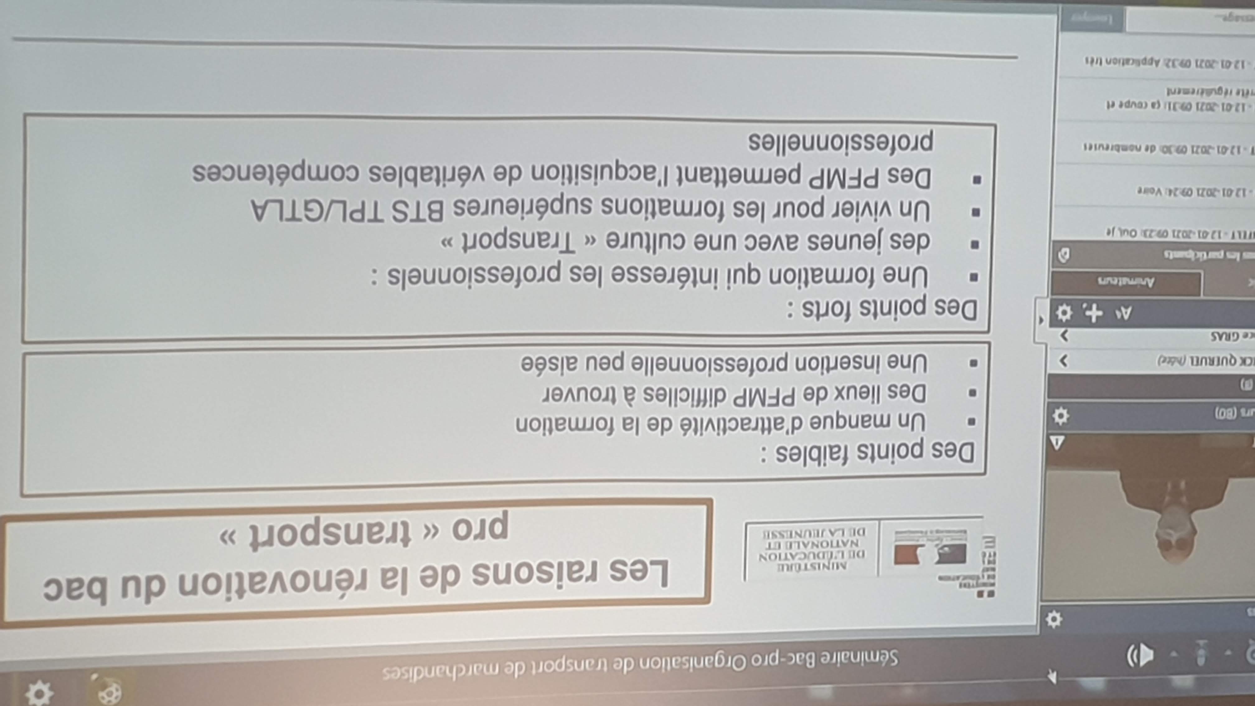 Pourquoi rénover le Bac Pro transport AFT ?