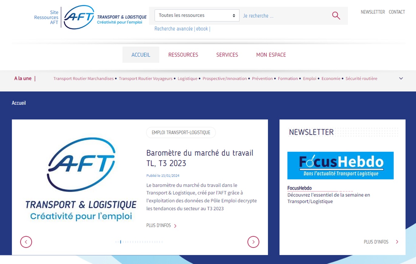 Page accueil ressources.aft-dev.com